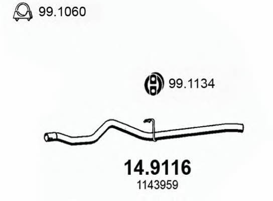 Asso 14.9116 Вихлопна труба 149116: Купити в Україні - Добра ціна на EXIST.UA!