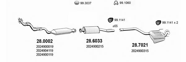 ART1368 Asso Система выпуска отработаных газов