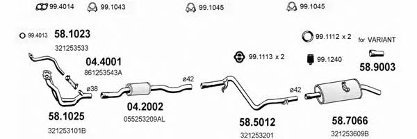 Asso ART2520 Система випуску відпрацьованих газів ART2520: Приваблива ціна - Купити в Україні на EXIST.UA!