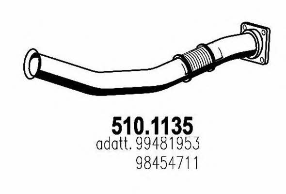 Asso 510.1135 Вихлопна труба 5101135: Купити в Україні - Добра ціна на EXIST.UA!