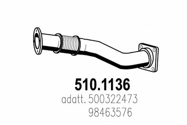 Asso 510.1136 Вихлопна труба 5101136: Купити в Україні - Добра ціна на EXIST.UA!