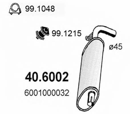 Asso 40.6002 Глушник, середня частина 406002: Купити в Україні - Добра ціна на EXIST.UA!