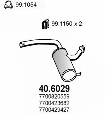 Asso 40.6029 Глушник, середня частина 406029: Купити в Україні - Добра ціна на EXIST.UA!