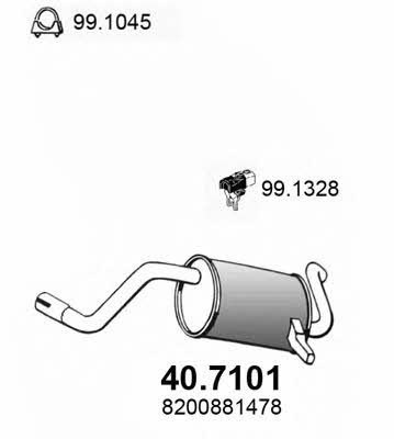 Asso 40.7101 Глушник, задня частина 407101: Приваблива ціна - Купити в Україні на EXIST.UA!