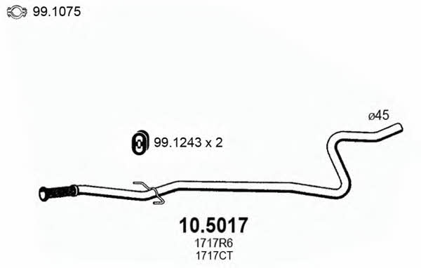 Asso 10.5017 Вихлопна труба 105017: Купити в Україні - Добра ціна на EXIST.UA!