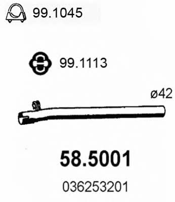 Asso 58.5001 Вихлопна труба 585001: Купити в Україні - Добра ціна на EXIST.UA!