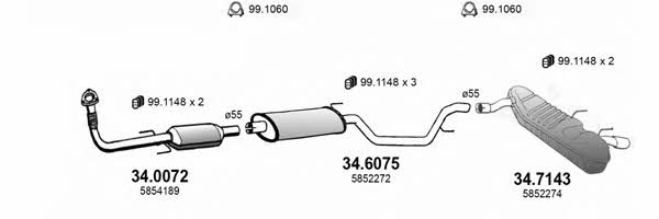 Asso ART3566 Система випуску відпрацьованих газів ART3566: Купити в Україні - Добра ціна на EXIST.UA!