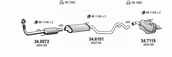 Asso ART3569 Система випуску відпрацьованих газів ART3569: Купити в Україні - Добра ціна на EXIST.UA!