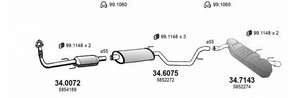 Asso ART3593 Система випуску відпрацьованих газів ART3593: Купити в Україні - Добра ціна на EXIST.UA!