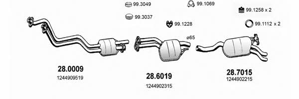 ART4037 Asso Система выпуска отработаных газов