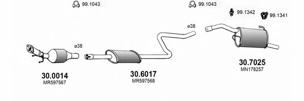 ART3458 Asso Система выпуска отработаных газов
