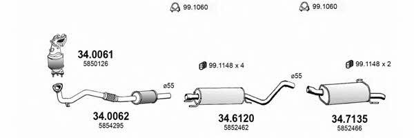 Asso ART3532 Система випуску відпрацьованих газів ART3532: Купити в Україні - Добра ціна на EXIST.UA!