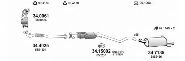 Asso ART3534 Система випуску відпрацьованих газів ART3534: Купити в Україні - Добра ціна на EXIST.UA!