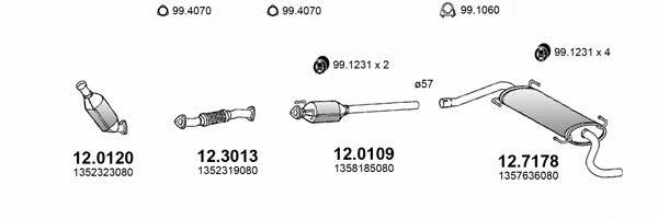 ART4100 Asso Система выпуска отработаных газов