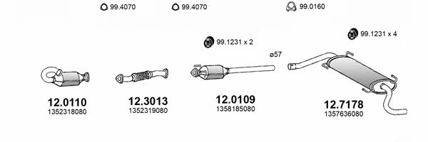 ART4093 Asso Система выпуска отработаных газов