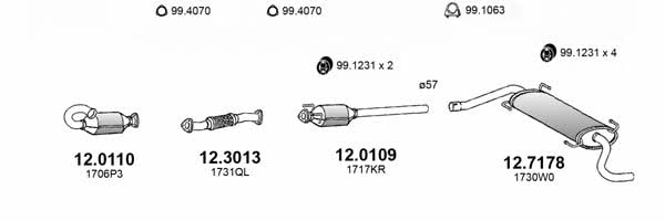 ART4092 Asso Система выпуска отработаных газов