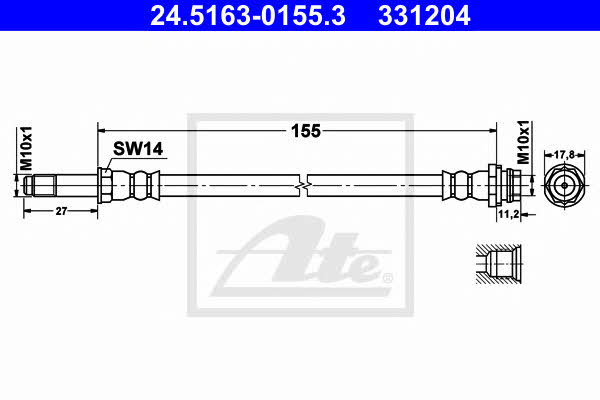 Тормозний шланг Ford S-Max (Форд Ес-Макс): 24516301553 Ate Гальмівний шланг