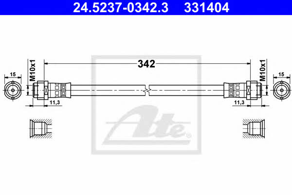 Тормозной шланг Mercedes A-Class (Мерседес А-Класса): 24523703423 Ate Тормозной шланг