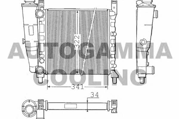 Autogamma 100312 Радіатор охолодження двигуна 100312: Купити в Україні - Добра ціна на EXIST.UA!