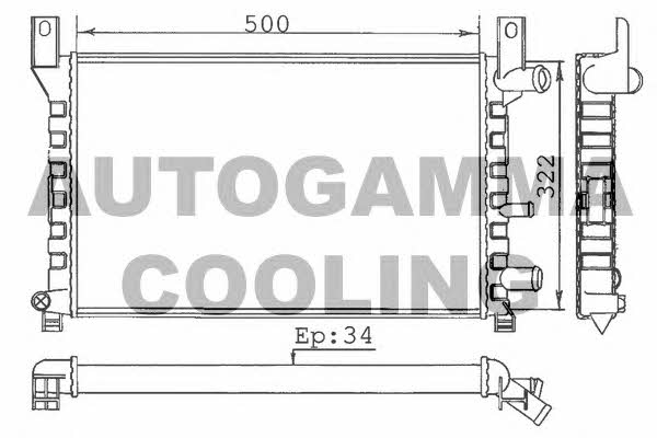 Autogamma 100330 Радіатор охолодження двигуна 100330: Купити в Україні - Добра ціна на EXIST.UA!