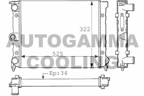 Autogamma 101038 Радіатор охолодження двигуна 101038: Приваблива ціна - Купити в Україні на EXIST.UA!