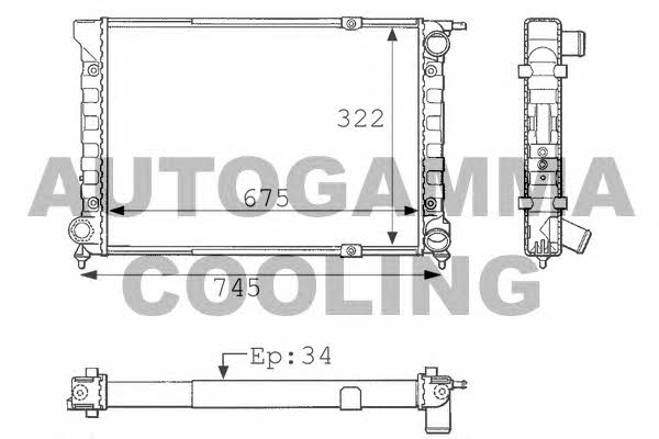 Autogamma 101053 Радіатор охолодження двигуна 101053: Купити в Україні - Добра ціна на EXIST.UA!