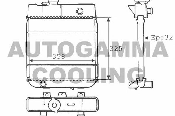 Autogamma 100739 Радіатор охолодження двигуна 100739: Приваблива ціна - Купити в Україні на EXIST.UA!