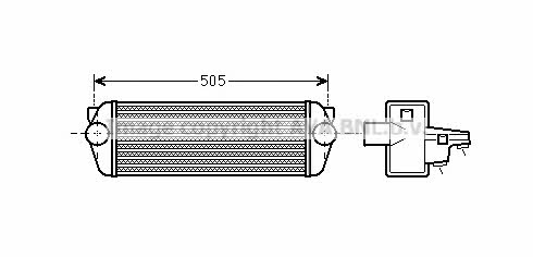 Фронтальный интеркулер Ford Transit Connect (Форд Транзит Коннект): FDA4443 AVA Интеркулер
