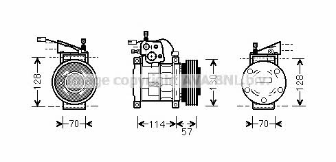 Компрессор на кондиционер Jeep Grand Cherokee (Джип Гранд Чероки): JEAK034 AVA Компрессор кондиционера