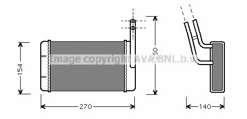 FD6132 AVA Радиатор отопителя салона