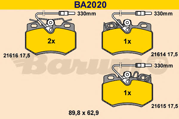 Barum BA2020 Гальмівні колодки, комплект BA2020: Купити в Україні - Добра ціна на EXIST.UA!