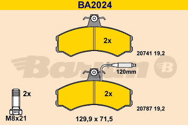Barum BA2024 Гальмівні колодки, комплект BA2024: Купити в Україні - Добра ціна на EXIST.UA!