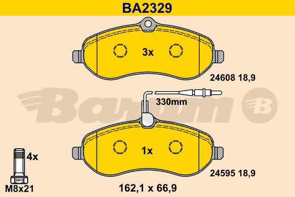 Barum BA2329 Гальмівні колодки, комплект BA2329: Купити в Україні - Добра ціна на EXIST.UA!