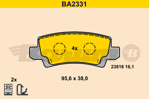 Barum BA2331 Гальмівні колодки, комплект BA2331: Купити в Україні - Добра ціна на EXIST.UA!