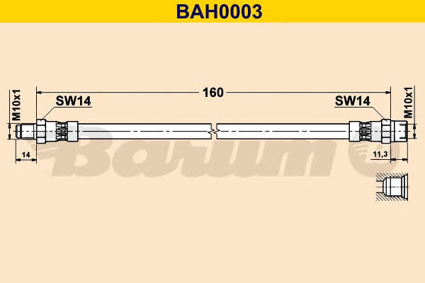 BAH0003 Barum Тормозной шланг