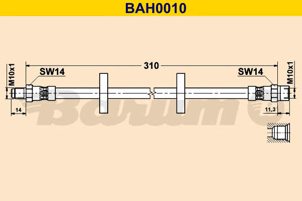 Barum BAH0010 Гальмівний шланг BAH0010: Купити в Україні - Добра ціна на EXIST.UA!
