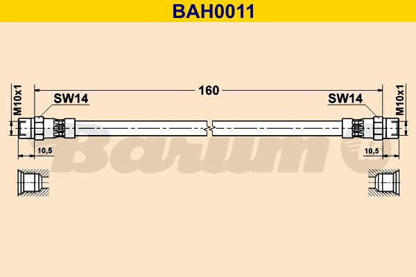 Barum BAH0011 Гальмівний шланг BAH0011: Купити в Україні - Добра ціна на EXIST.UA!
