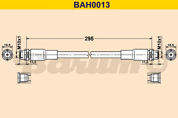 Barum BAH0013 Гальмівний шланг BAH0013: Купити в Україні - Добра ціна на EXIST.UA!