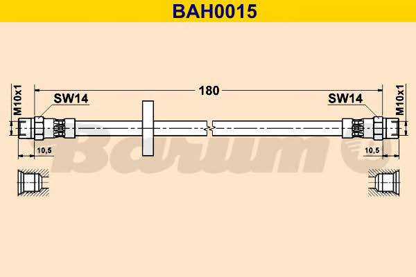 Barum BAH0015 Гальмівний шланг BAH0015: Купити в Україні - Добра ціна на EXIST.UA!