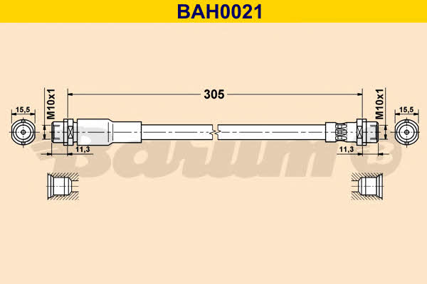 Barum BAH0021 Гальмівний шланг BAH0021: Купити в Україні - Добра ціна на EXIST.UA!