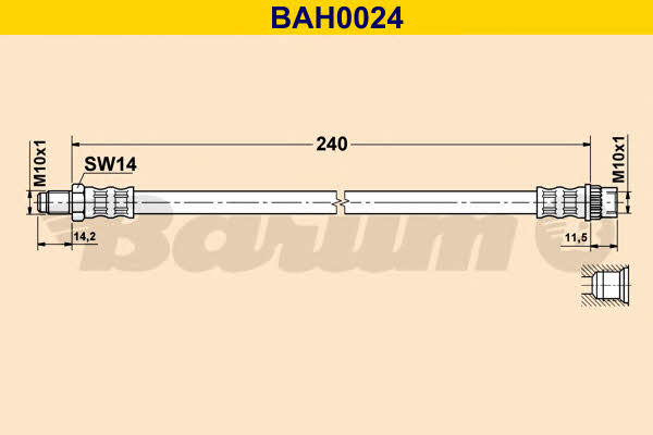 Barum BAH0024 Гальмівний шланг BAH0024: Купити в Україні - Добра ціна на EXIST.UA!