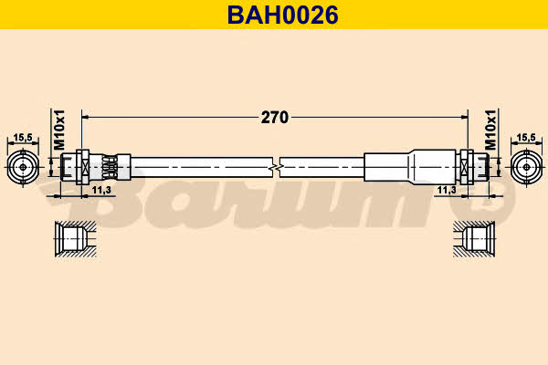 Barum BAH0026 Гальмівний шланг BAH0026: Купити в Україні - Добра ціна на EXIST.UA!