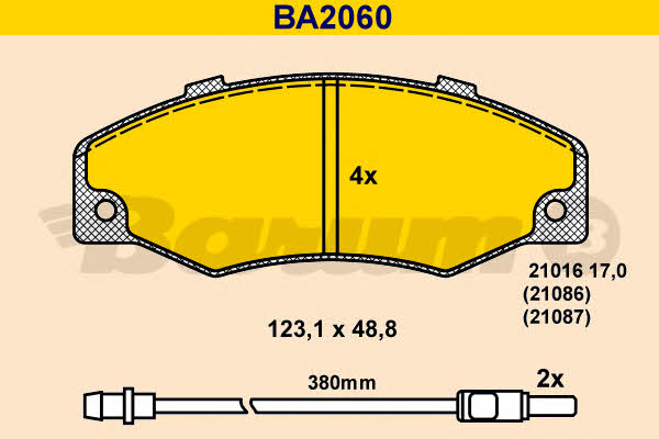 Barum BA2060 Гальмівні колодки, комплект BA2060: Купити в Україні - Добра ціна на EXIST.UA!