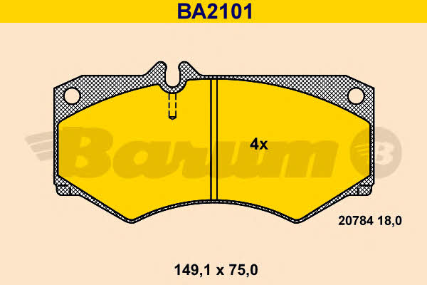 Barum BA2101 Гальмівні колодки, комплект BA2101: Купити в Україні - Добра ціна на EXIST.UA!