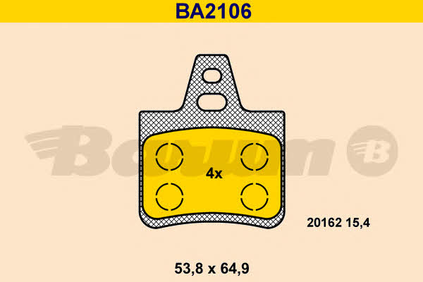 Barum BA2106 Гальмівні колодки, комплект BA2106: Купити в Україні - Добра ціна на EXIST.UA!
