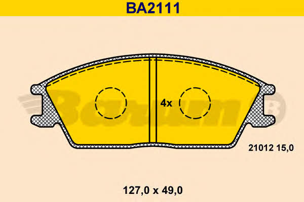 Barum BA2111 Гальмівні колодки, комплект BA2111: Купити в Україні - Добра ціна на EXIST.UA!