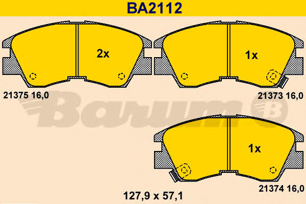 Barum BA2112 Гальмівні колодки, комплект BA2112: Купити в Україні - Добра ціна на EXIST.UA!