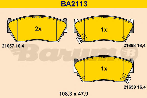 Barum BA2113 Гальмівні колодки, комплект BA2113: Купити в Україні - Добра ціна на EXIST.UA!