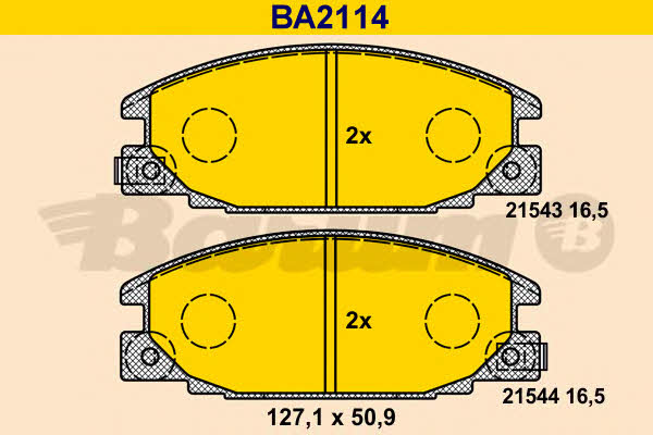 Barum BA2114 Гальмівні колодки, комплект BA2114: Купити в Україні - Добра ціна на EXIST.UA!