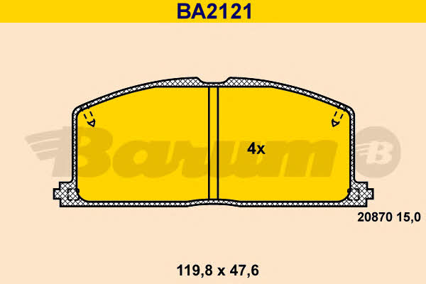 Barum BA2121 Гальмівні колодки, комплект BA2121: Купити в Україні - Добра ціна на EXIST.UA!